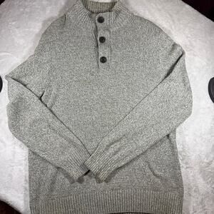Urban pipeline size large three  quarter button zip mock neck sweater